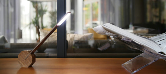 0700900317191 Octagon One Desk Lamp - Walnut Gingko Design