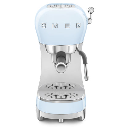 8017709332617 SMEG ECF02 Espresso Coffee Machine in Pastel Blue ECF02PBUK Brambles Cookshop 1