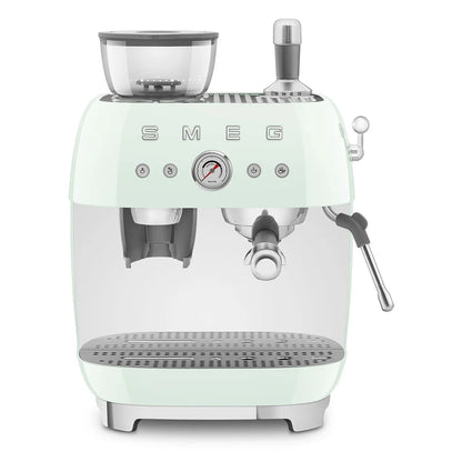 SMEG EGF03 Espresso Coffee Machine with Grinder in Pastel Green