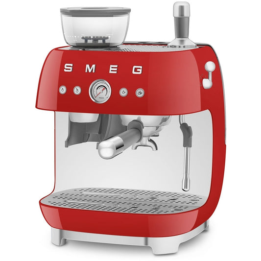 8017709329945 SMEG EGF03 Espresso Coffee Machine with Grinder in Red EGF03RDUK Brambles Cookshop 1