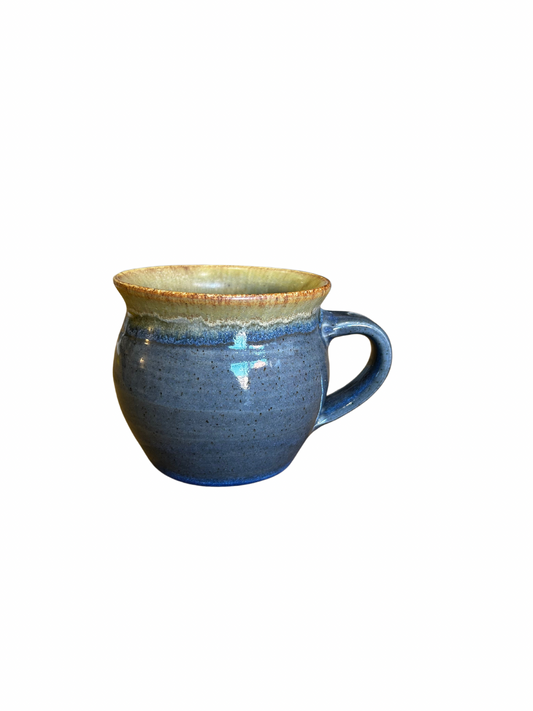 Blue House Pottery Mug - Bellied - Blue / Grey