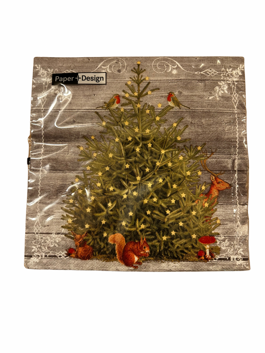 20 Christmas Paper Napkins - Christmas Tree