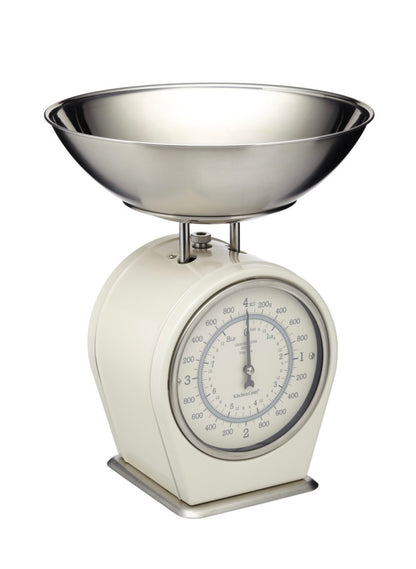 Living Nostalgia Vintage Style Mechanical Kitchen Scales - Cream