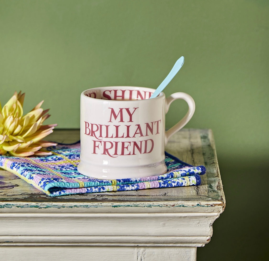 Emma Bridgewater Pink Toast My Brilliant Friend Small Mug 175ml