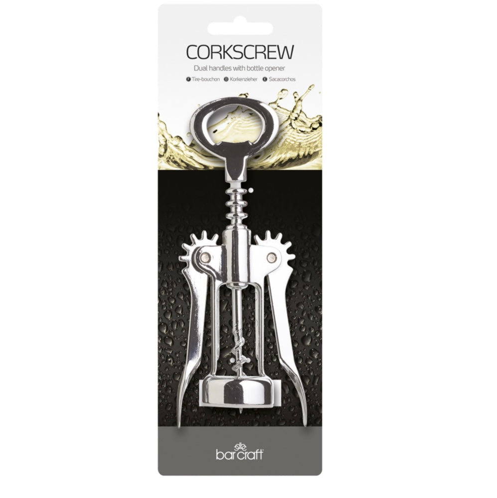 BarCraft Double Handled Chrome Wing Corkscrew