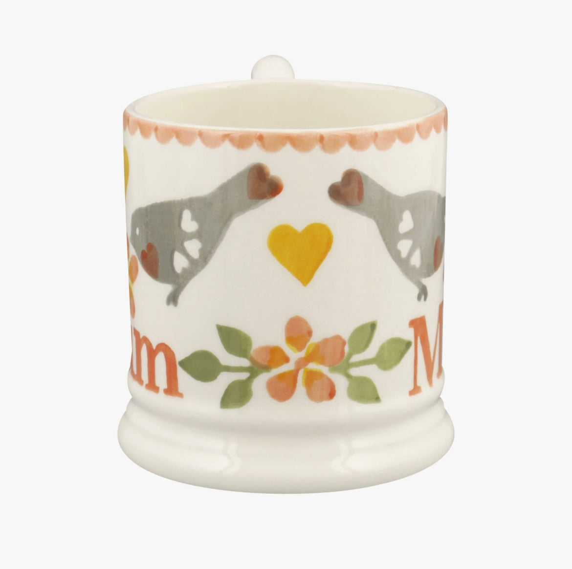 Emma Bridgewater Lovebirds Coral Mum Half Pint Mug