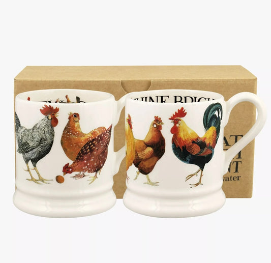 Emma Bridgewater Rise & Shine Set Of 2 Half Pint Mugs Boxed