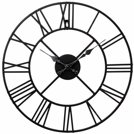 5024418624738 Geko Metal Clock, Black Roman Numeral 60cm Diameter brambles cookshop 565