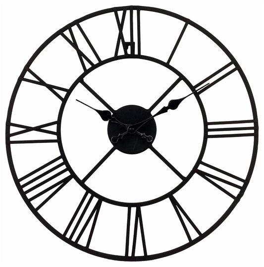 5024418665946 Geko Metal Wall Clock, Roman Numerals Black 40cm Diameter brambles cookshop 547