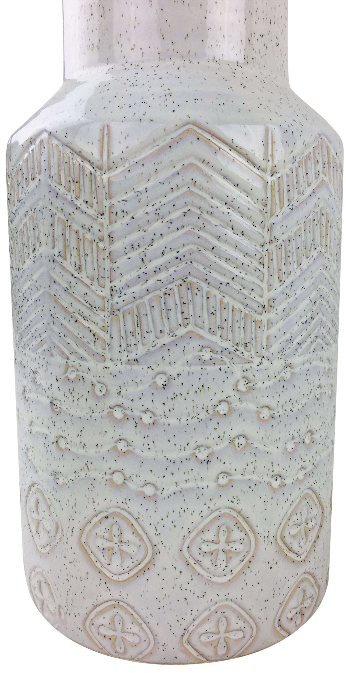 5024418999645 Geko White Herringbone Textured Stoneware Vase 30cm brambles cookshop 644