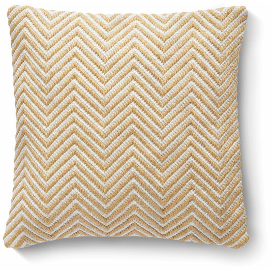 5026134541313 PT541313 Hug Rug Woven Herringbone Cushion Gold 45X45cm