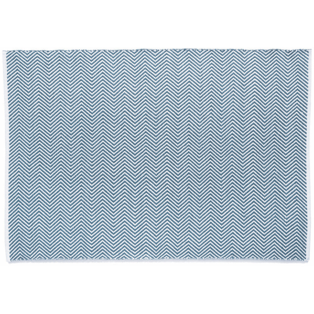 5026134561540 PT561540 Hug Rug Woven Herringbone Rug Denim Blue 80X150cm