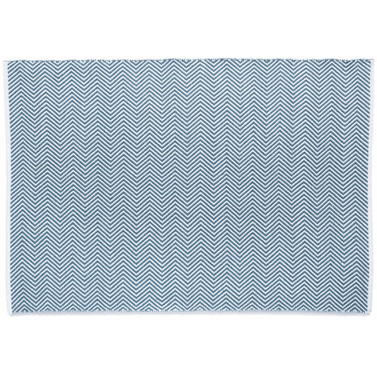 5026134561540 PT561540 Hug Rug Woven Herringbone Rug Denim Blue 80X150cm