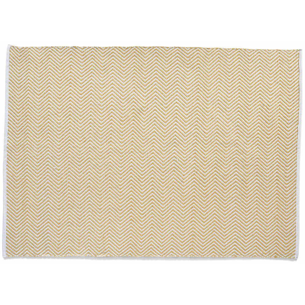 5026134541276 PT541276 Hug Rug Woven Herringbone Rug Gold 80X150cm