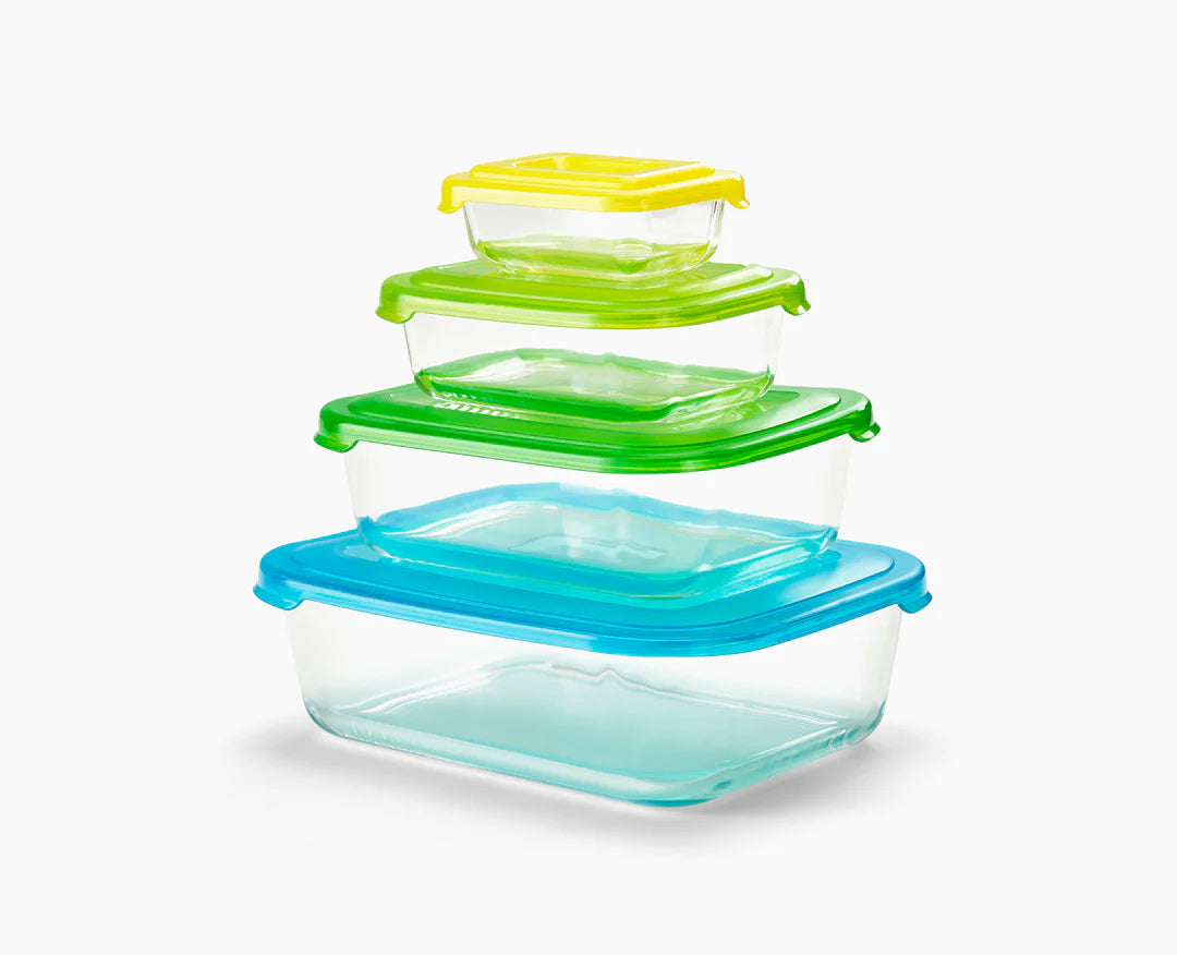 Joseph Joseph Nest Glass Food Storage Set 2.5L, 1.3L, 550ml and 130ml BPA Free