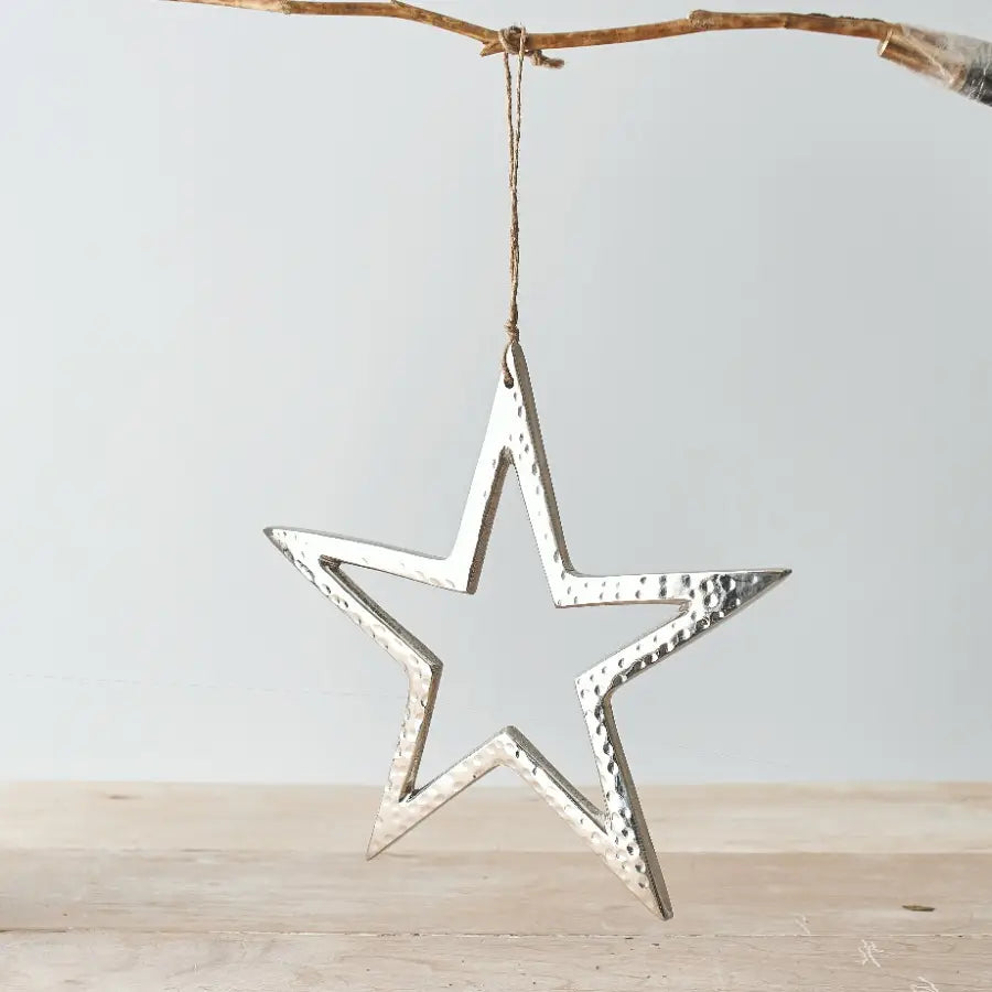 Silver Hanging Star, 25cm