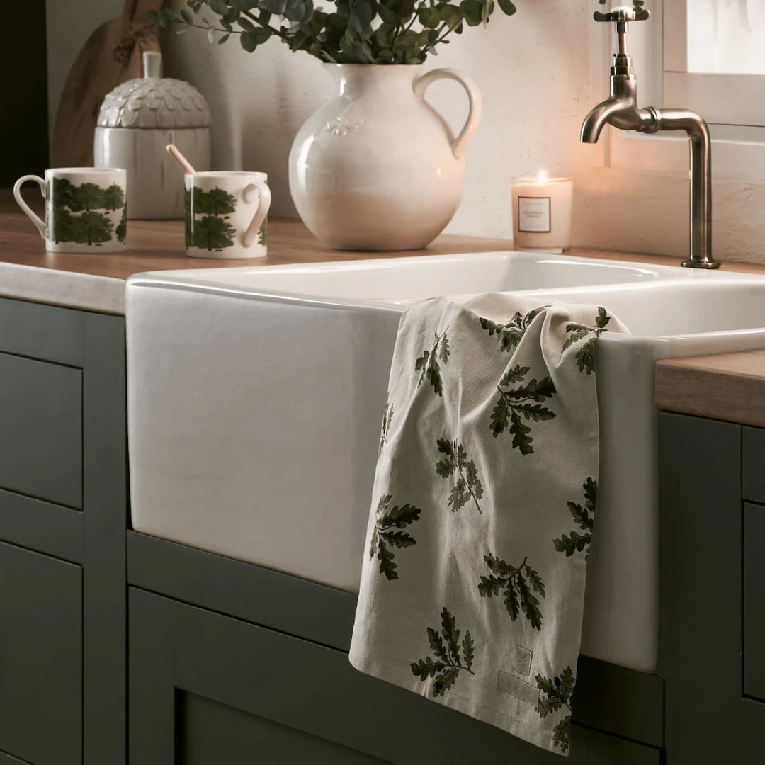 Sophie Allport Acorn & Oak Leaves Tea Towel 100% Cotton 45cm x 65cm