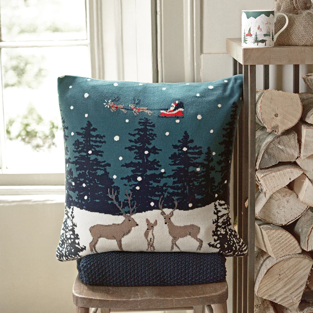 Home for Christmas Knitted Cushion