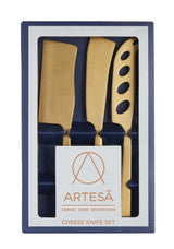 Artesa - Three Piece Set of Brass Finished Cheese Knives