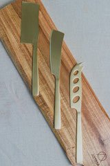 Artesa - Three Piece Set of Brass Finished Cheese Knives