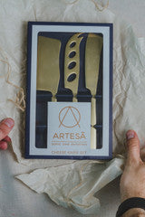 Artesa - Three Piece Set of Brass Finished Cheese Knives