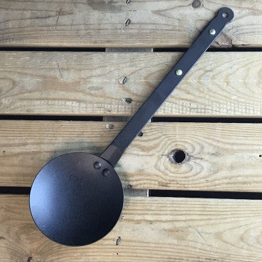 Netherton Foundry Black iron egg spoon, a flat handy ladle