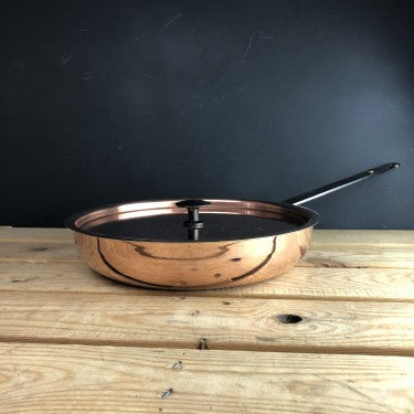 Netherton Foundry Copper 11" (28cm) spun chef's pan and lid 5413346252128 NFS-333