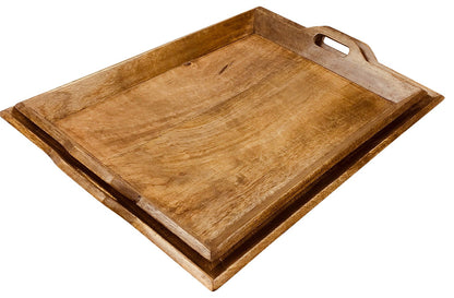 5055851605176 Geko Tray Set Of 2 Wooden Trays Small 43 x 30.5 x 4.75cm and large 56 x 39.5 x 5.25cm brambles cookshop 152