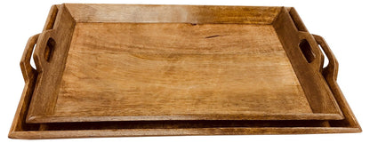 5055851605176 Geko Tray Set Of 2 Wooden Trays Small 43 x 30.5 x 4.75cm and large 56 x 39.5 x 5.25cm brambles cookshop 153