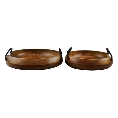 5055851605381 Geko Set Of 2 Mango Wood Bowls With Metal Handles brambles cookshop 123