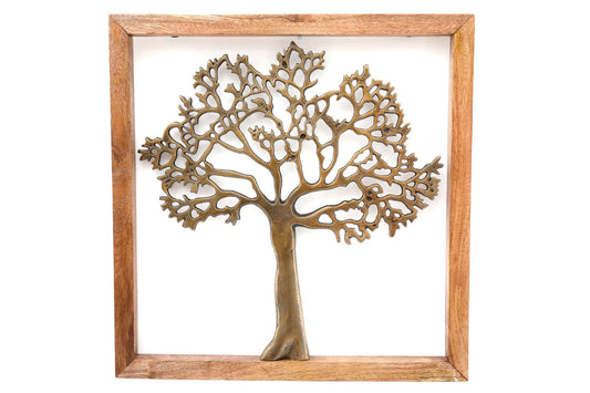5024418327486 Geko Gold Tree Of Life In Wooden Frame brambles cookshop 583