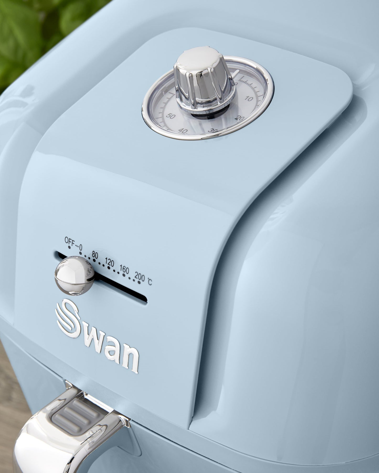 5055322539511 SWAN Swan Retro 6L Manual Air Fryer - Blue SD10510BLN Brambles Cookshop 5