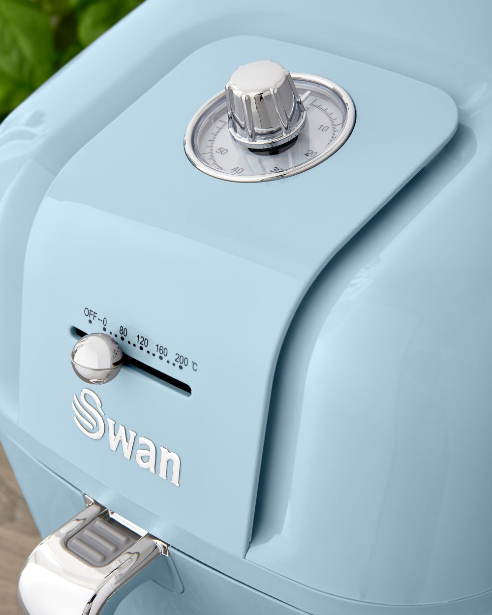 5055322539511 SWAN Swan Retro 6L Manual Air Fryer - Blue SD10510BLN Brambles Cookshop 9