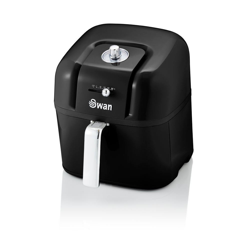 5055322539535 SWAN Swan Retro Manual Air Fryer - Black SD10510BN Brambles Cookshop 3