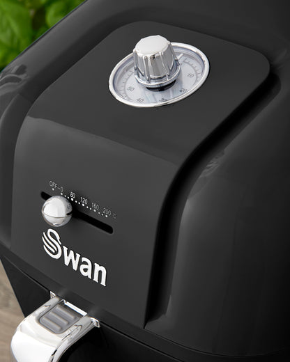 5055322539535 SWAN Swan Retro Manual Air Fryer - Black SD10510BN Brambles Cookshop 9