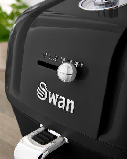 5055322539535 SWAN Swan Retro Manual Air Fryer - Black SD10510BN Brambles Cookshop 10