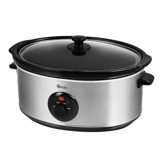 5055322505356 SWAN 6.5 Litre S/S Slow Cooker SF17030N Brambles Cookshop 1