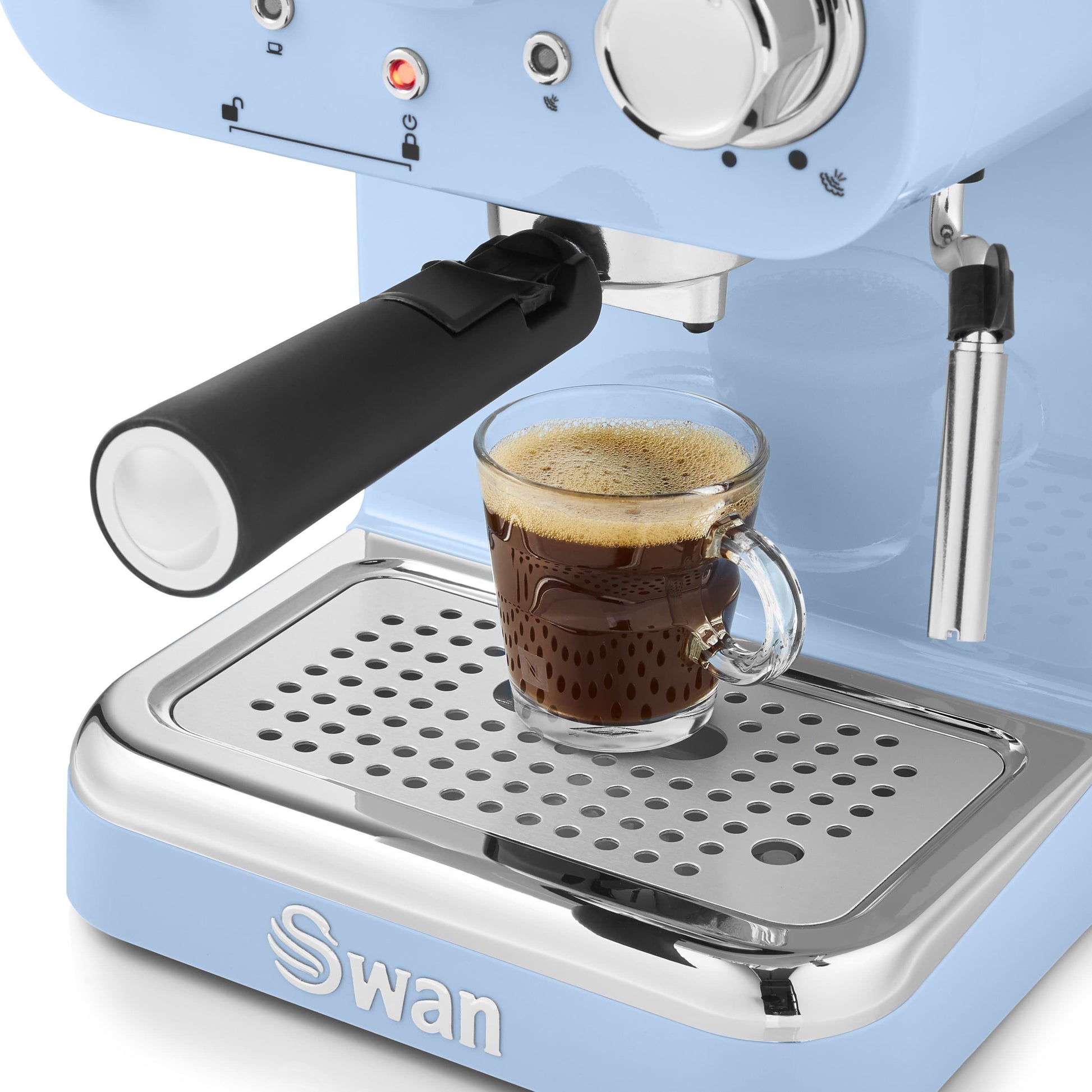 5055322531157 SWAN Swan Retro Pump Espresso Coffee Machine - Blue SK22110BLN Brambles Cookshop 5