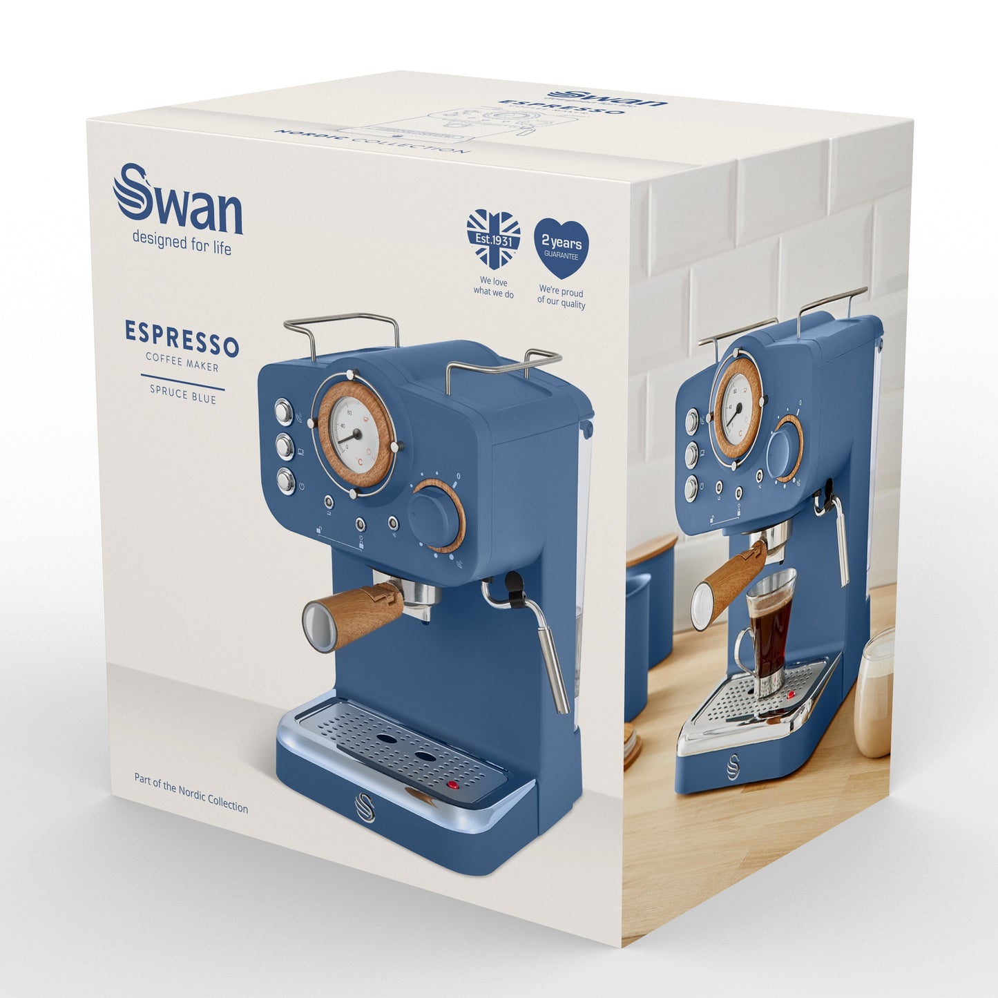 5055322543907 SWAN Nordic Espresso Coffee Machine - Blue SK22110BLUN Brambles Cookshop 9