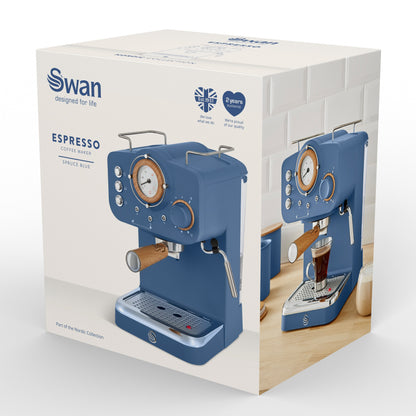 5055322543907 SWAN Nordic Espresso Coffee Machine - Blue SK22110BLUN Brambles Cookshop 9