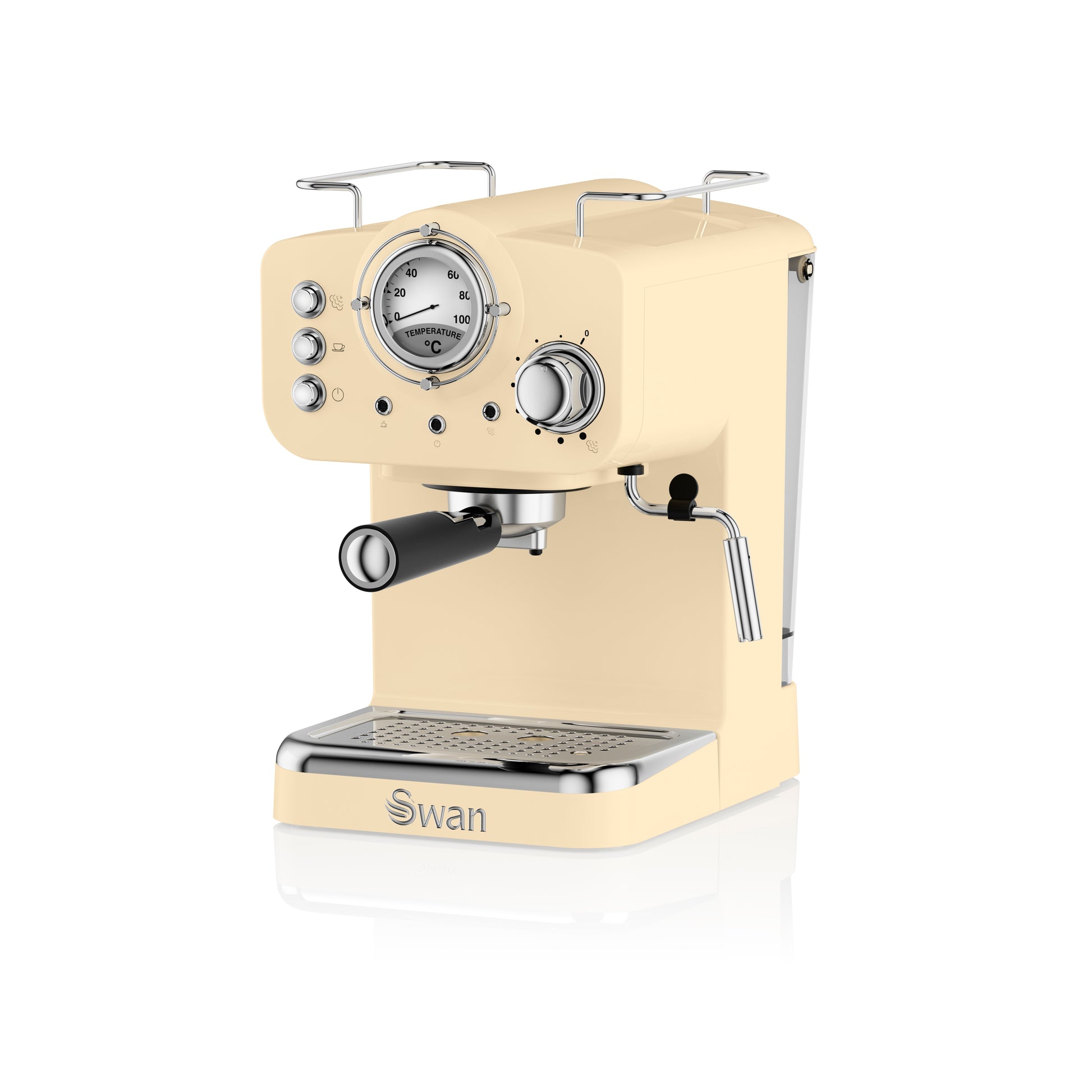 5055322531195 SWAN Swan Retro Pump Espresso Coffee Machine - Cream SK22110CN Brambles Cookshop 2