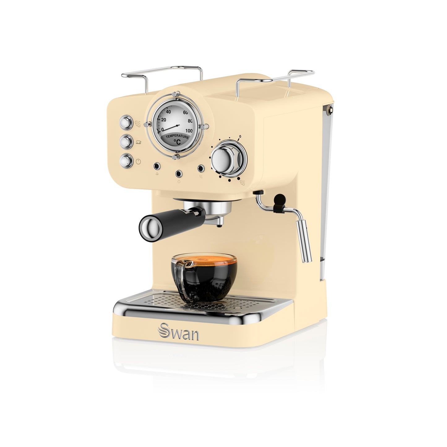 5055322531195 SWAN Swan Retro Pump Espresso Coffee Machine - Cream SK22110CN Brambles Cookshop 1