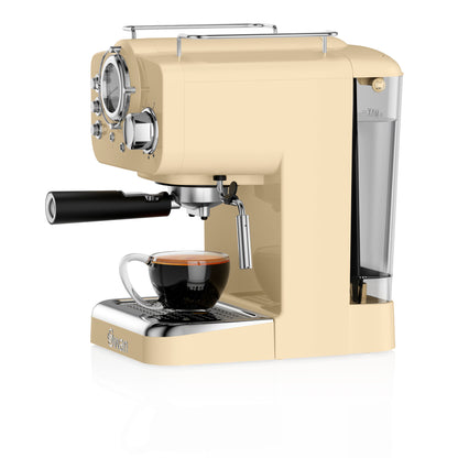 5055322531195 SWAN Swan Retro Pump Espresso Coffee Machine - Cream SK22110CN Brambles Cookshop 3