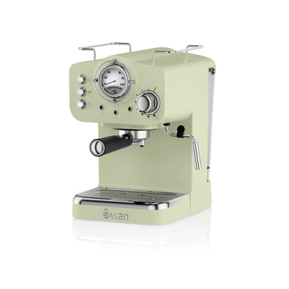 5055322531218 SWAN Swan Retro Pump Espresso Coffee Machine - Green SK22110GN Brambles Cookshop 2