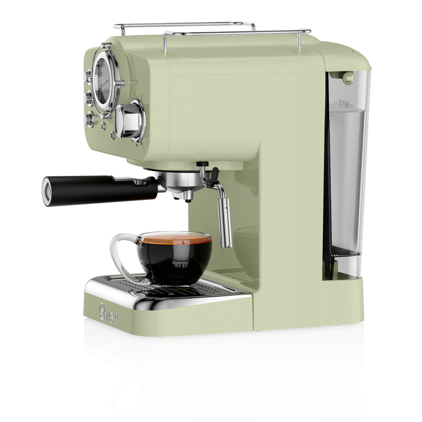 5055322531218 SWAN Swan Retro Pump Espresso Coffee Machine - Green SK22110GN Brambles Cookshop 3