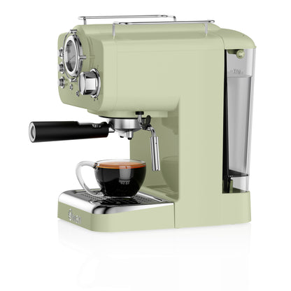 5055322531218 SWAN Swan Retro Pump Espresso Coffee Machine - Green SK22110GN Brambles Cookshop 3