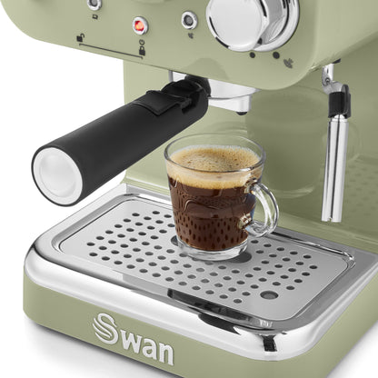 5055322531218 SWAN Swan Retro Pump Espresso Coffee Machine - Green SK22110GN Brambles Cookshop 5