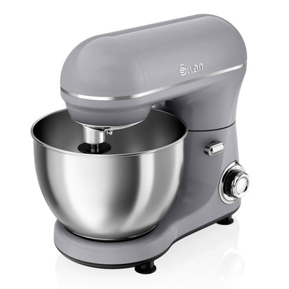 5055322532055 SWAN 800W Retro Stand Mixer- Grey SP21060GRN Brambles Cookshop 1