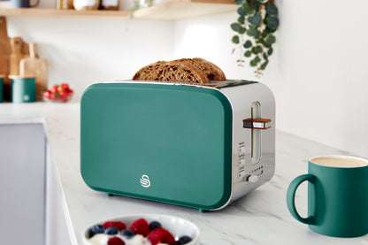 5055322539092 SWAN 2 Slice Nordic Style Toaster - Green ST14610GREN Brambles Cookshop 2