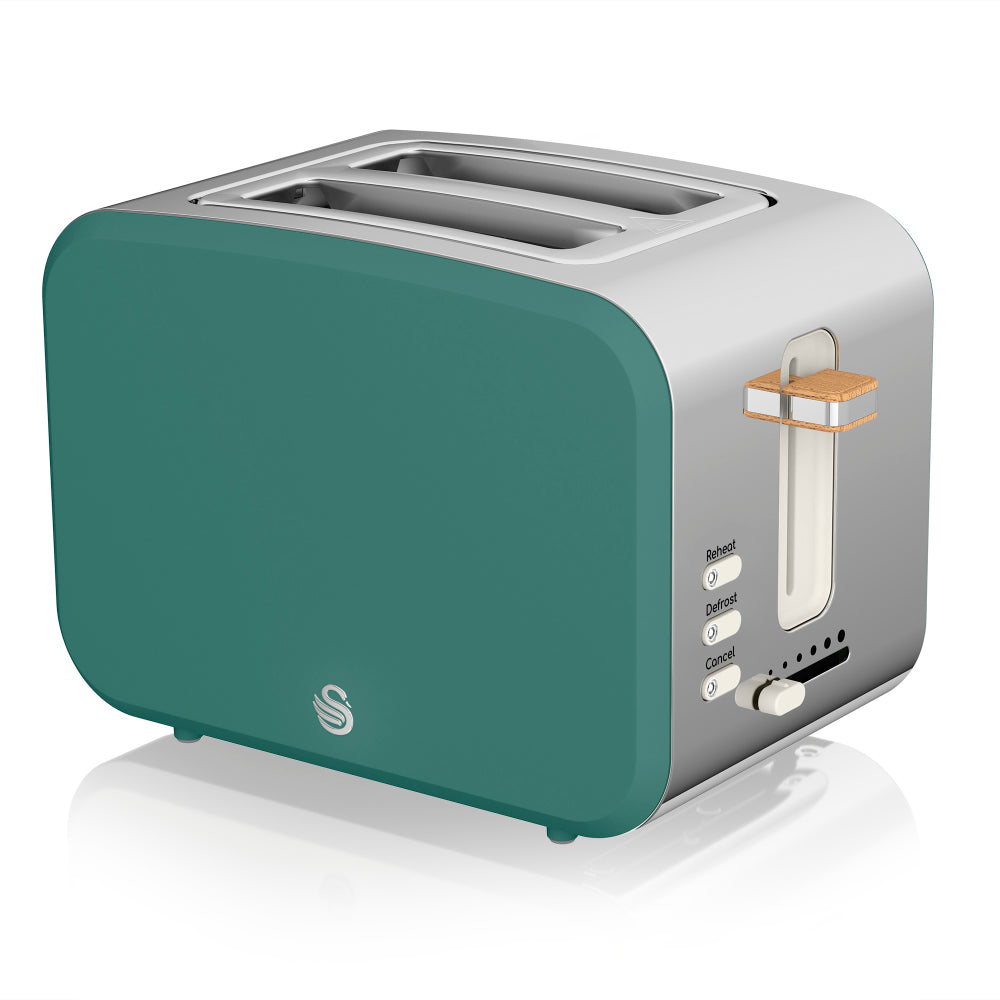 5055322539092 SWAN 2 Slice Nordic Style Toaster - Green ST14610GREN Brambles Cookshop 1